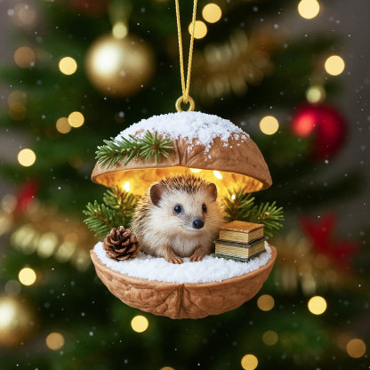 🌰🎄Woodland Friends Walnut Shell Ornament