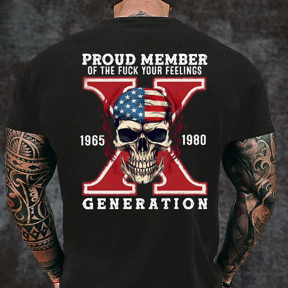 Gen X Skull Custom EST Printing T-shirt