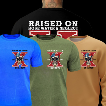 Gen X Skull Custom EST Printing T-shirt