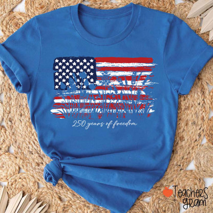 Land Of The Free Home Of The Brave Teacher T-Shirt