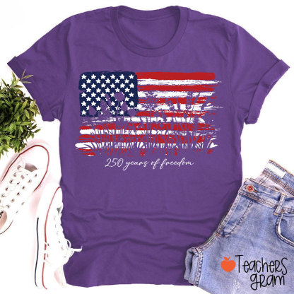 Land Of The Free Home Of The Brave Teacher T-Shirt