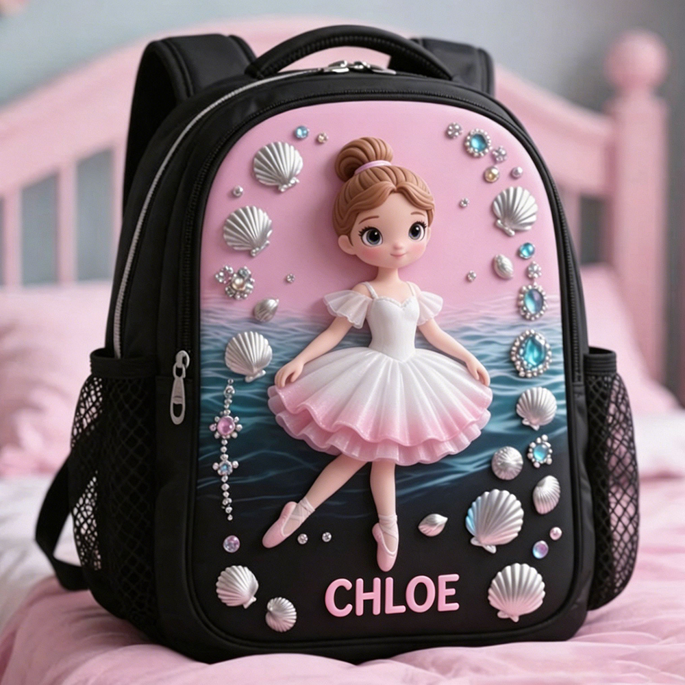 Personalized Princess Glitter Backpack Set