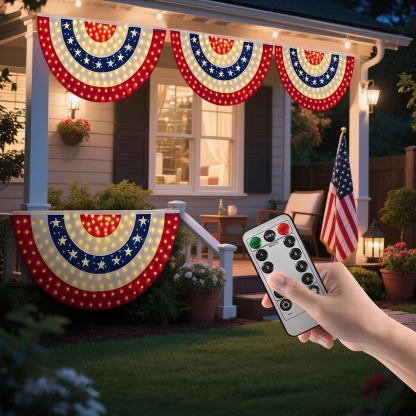 3 x 6 Ft LED Patriotic Bunting Banner