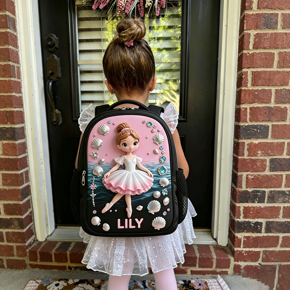 Personalized Princess Glitter Backpack Set