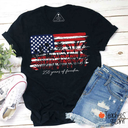Land Of The Free Home Of The Brave Teacher T-Shirt