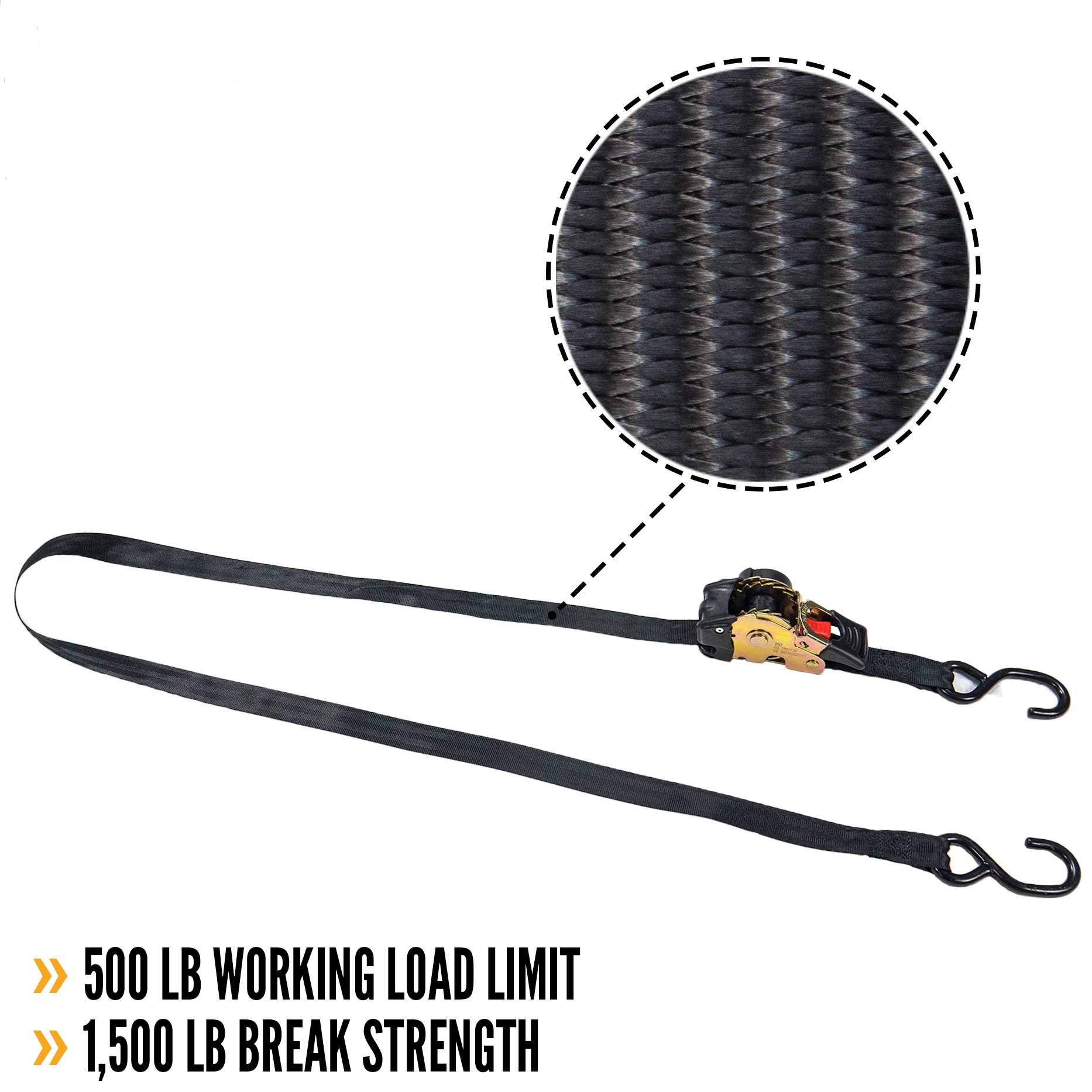 🔥Hot Sale-Auto Ratchet Strap Retractable Ratchet Tie-Down Straps