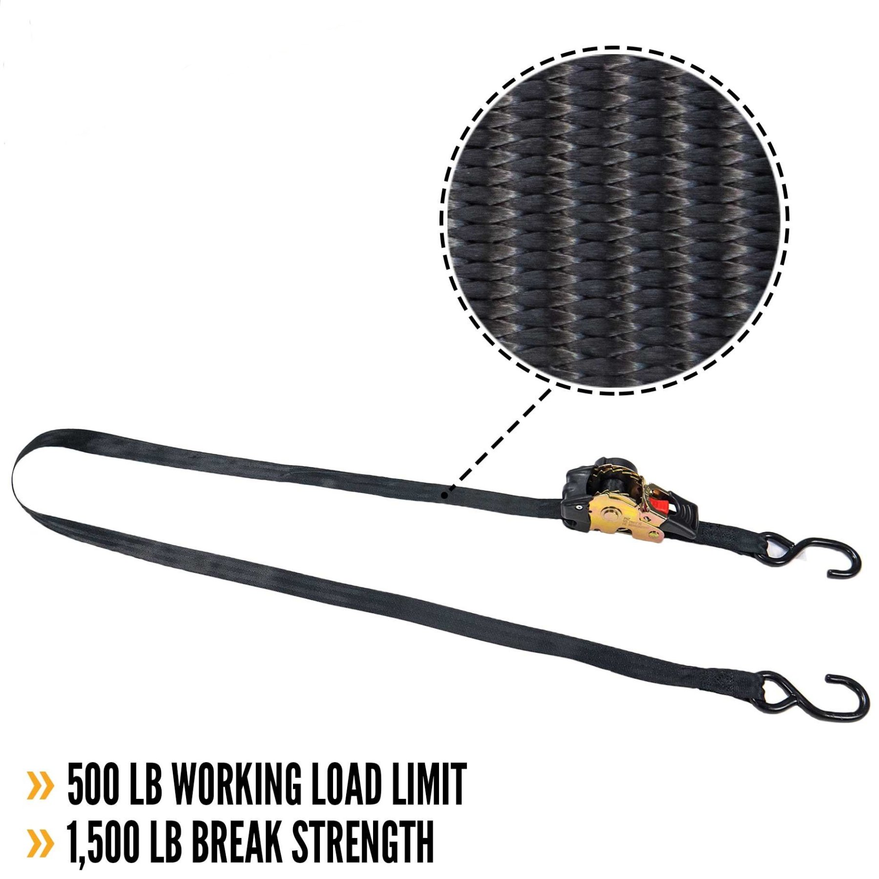 🔥Hot Sale-Auto Ratchet Strap Retractable Ratchet Tie-Down Straps
