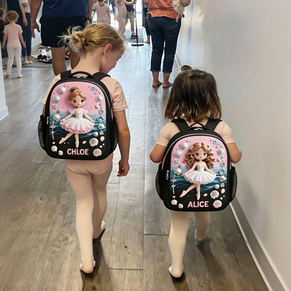 Personalized Princess Glitter Backpack Set