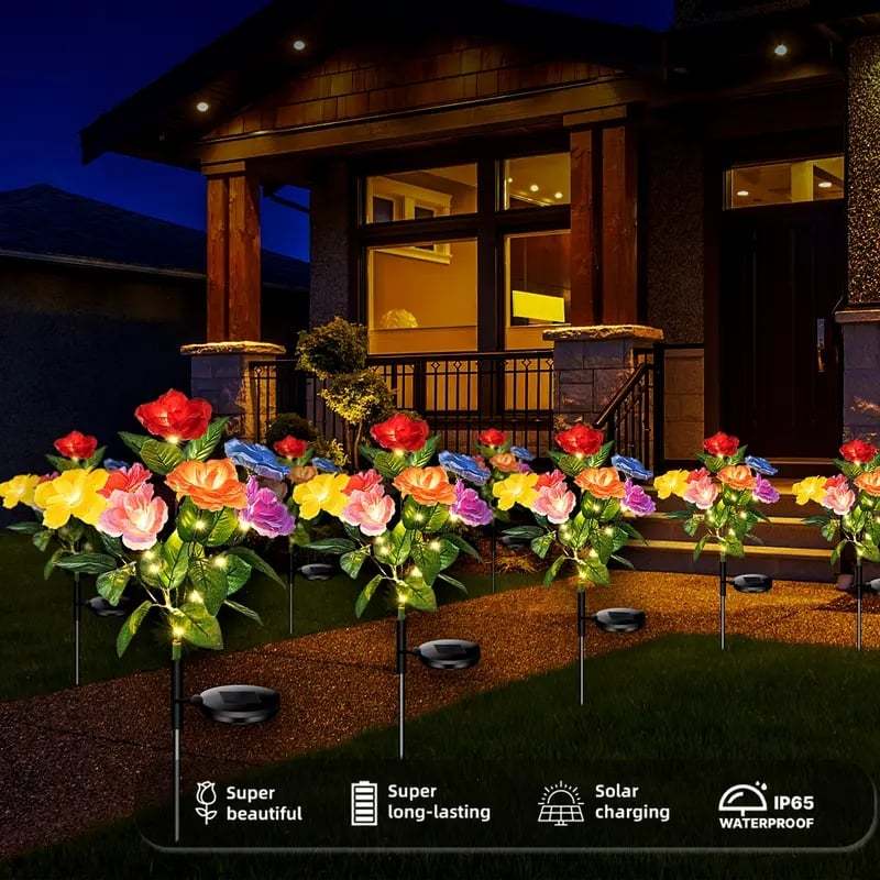 🎁🔥☀️2026 NEW Solar Simulated Garden Lights,upgraded solar panels, IP44 dustproof and waterproof