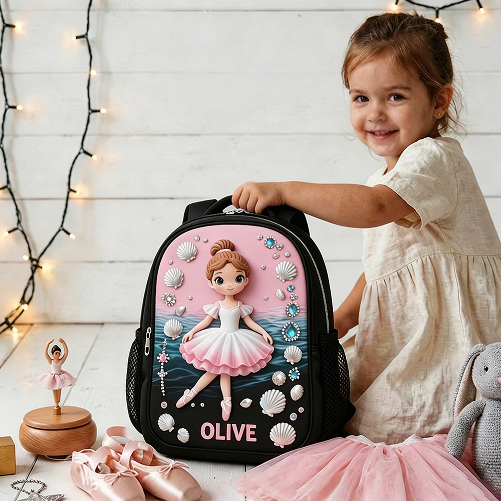 Personalized Princess Glitter Backpack Set