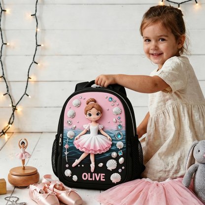 Personalized Princess Glitter Backpack Set