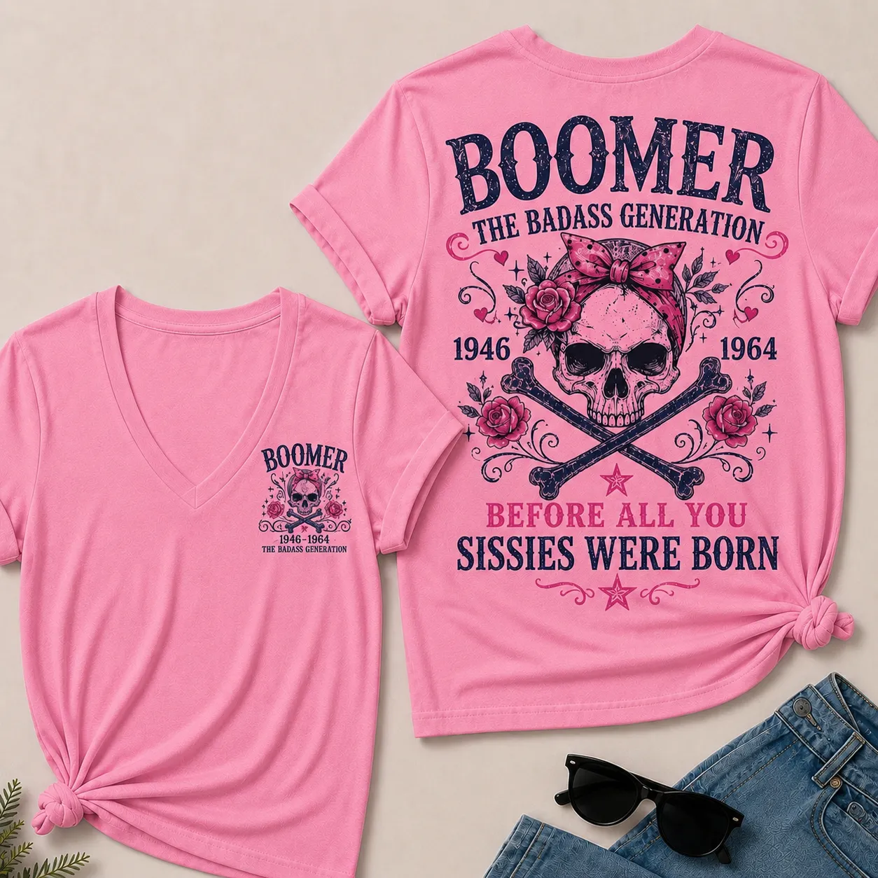 "The Badass Generation – Before All You Sissies Were Born" V-Neck Tee