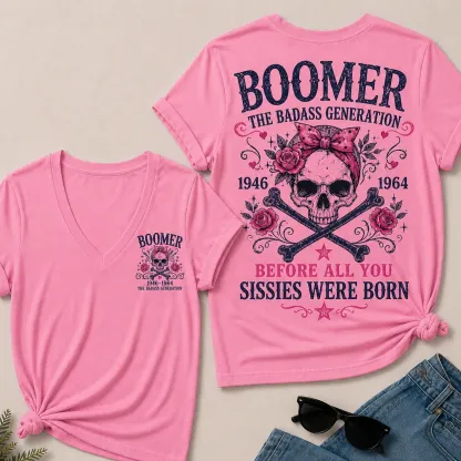 "The Badass Generation – Before All You Sissies Were Born" V-Neck Tee