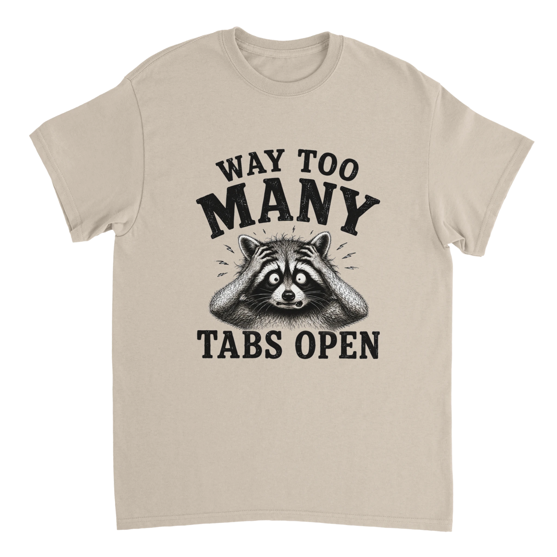 "Way Too Many Tabs Open" Mental Chaos Graphic Tee - Funny Overstimulated Brain Humor