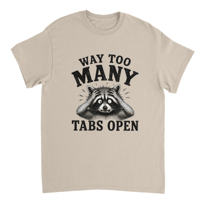 "Way Too Many Tabs Open" Mental Chaos Graphic Tee - Funny Overstimulated Brain Humor