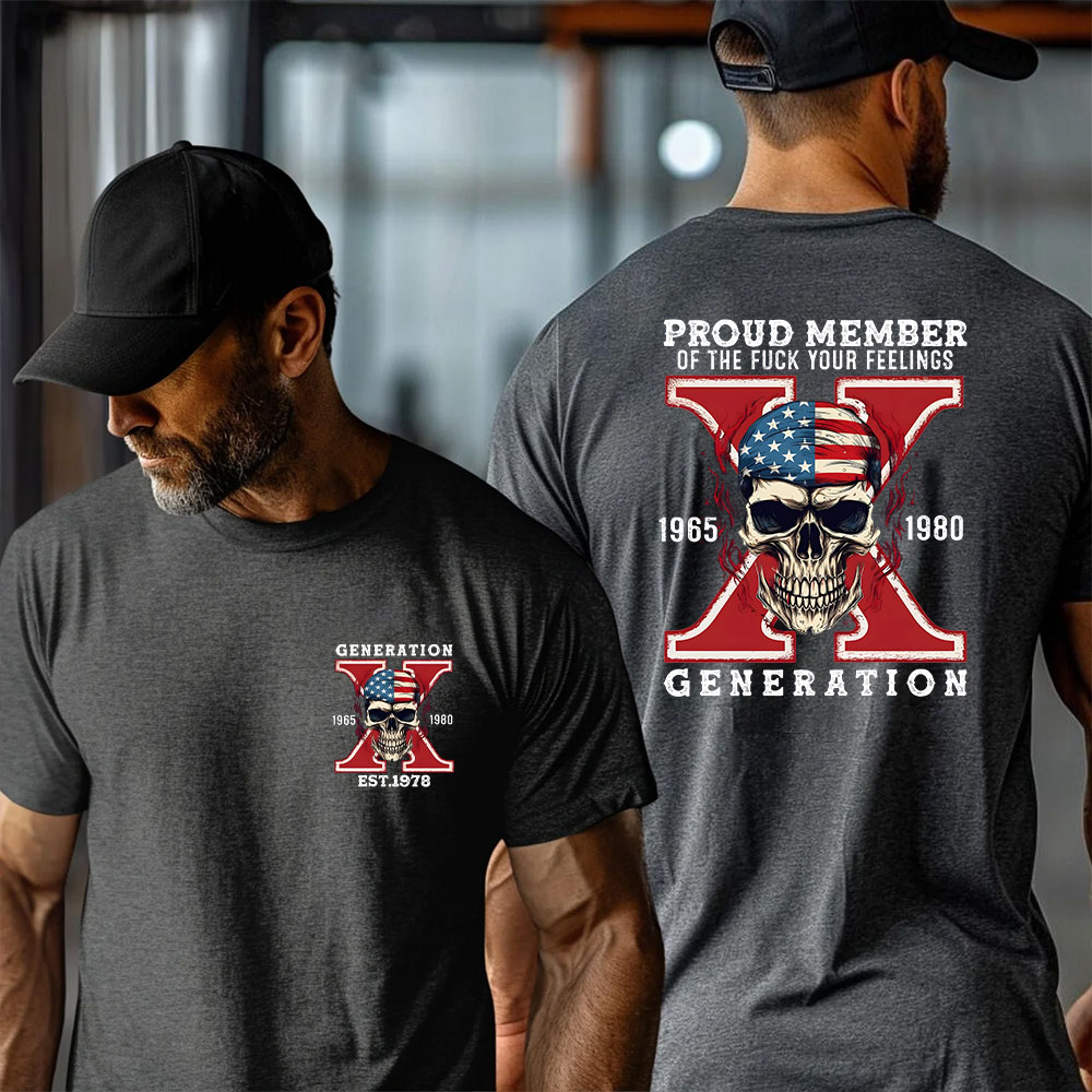 Gen X Skull Custom EST Printing T-shirt