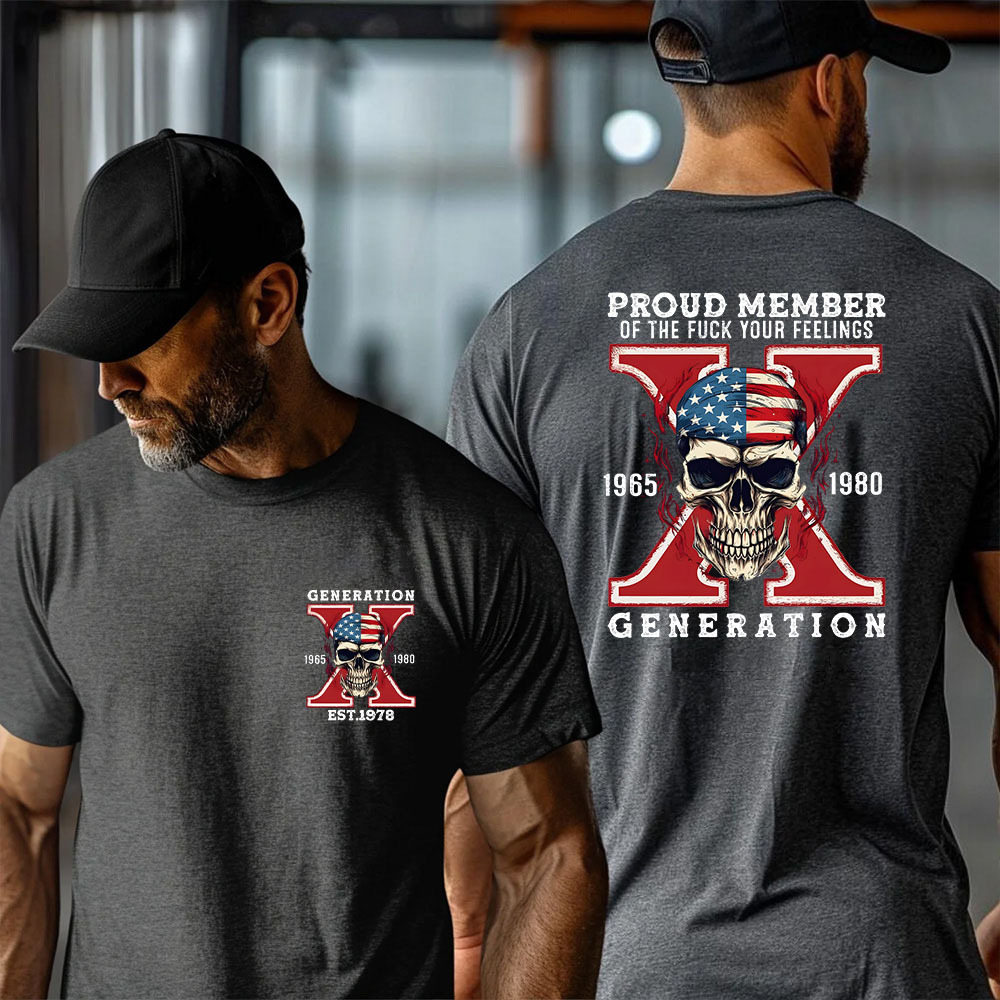 Gen X Skull Custom EST Printing T-shirt