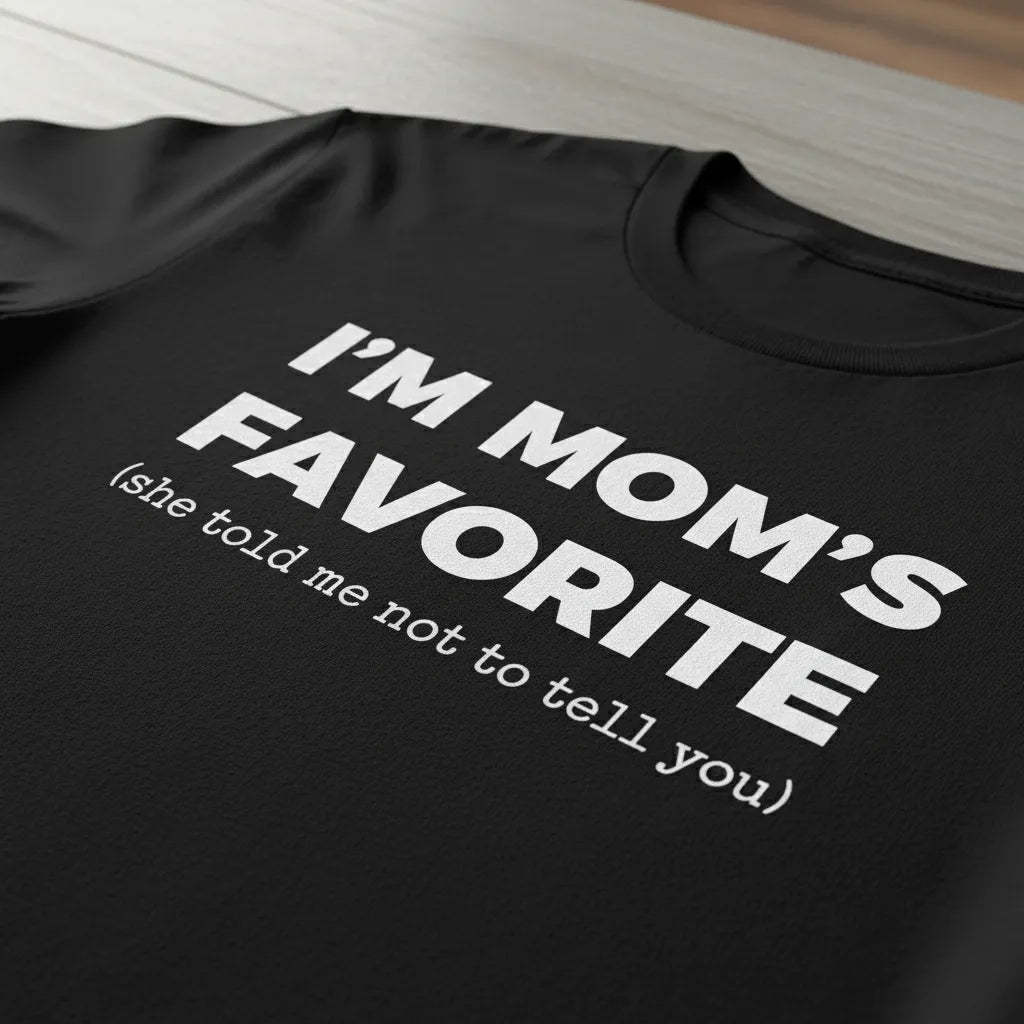 Funny Moms Favorite Son Daughter I'm Mom's Favorite T-Shirt Family Party Wear