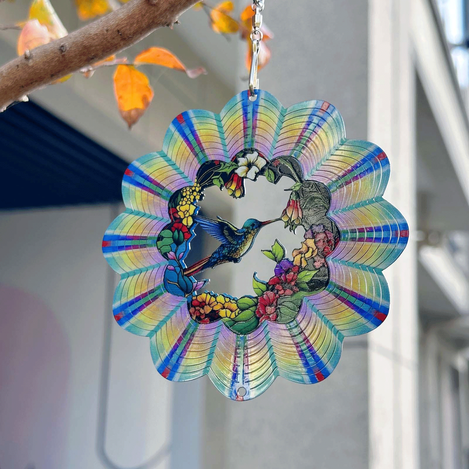 Hummingbird Wind Spinner – Rainbow Garden Hanging Ornament
