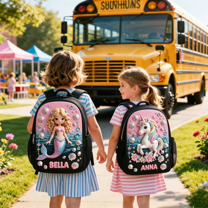 Personalized Princess Glitter Backpack Set