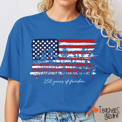 Land Of The Free Home Of The Brave Teacher T-Shirt