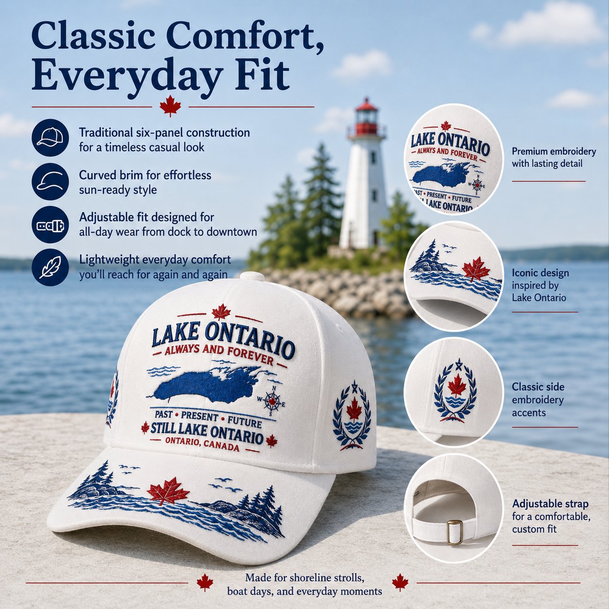  🍁Lake Ontario · Always and Forever — The Cap That Carries Your Lake Story (🧢100% Cotton)
