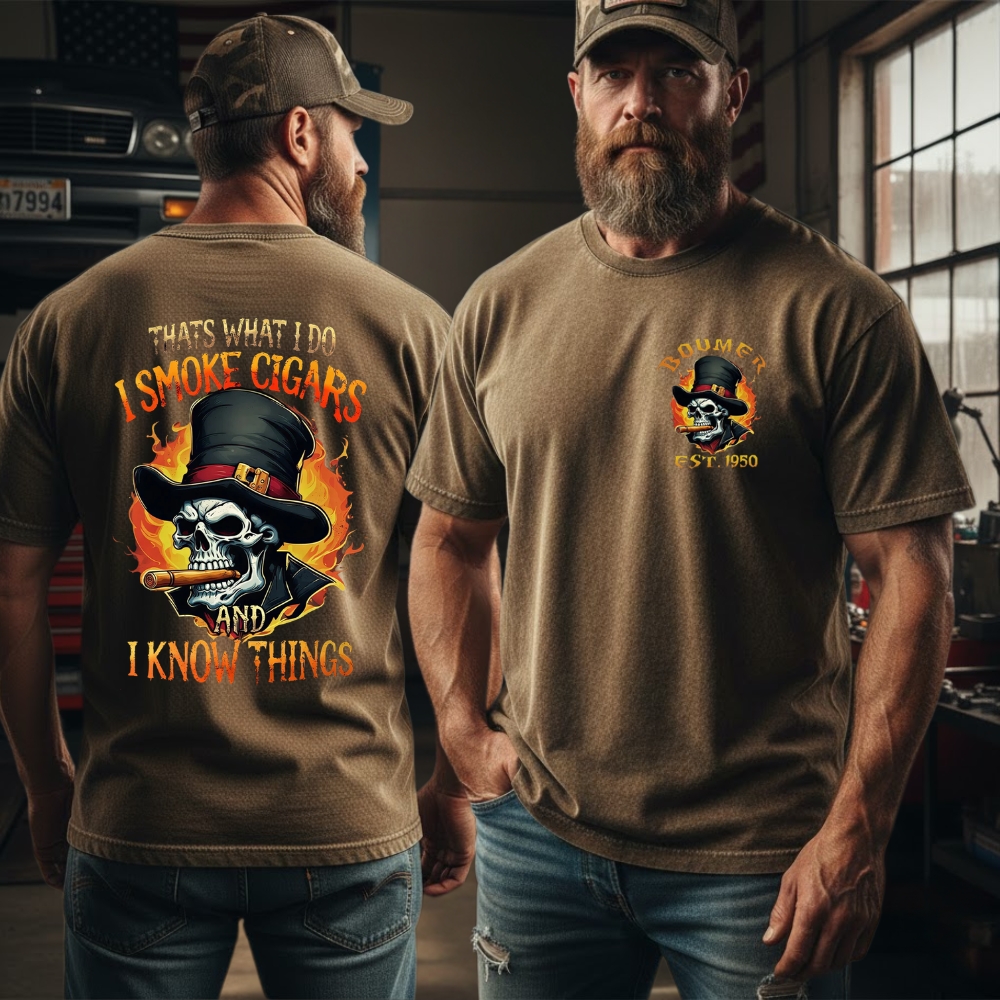 Thats What I Do I Smoke Cigars And I Know Things Custom Year Gen X, Boomer, Gen Y T-shirt