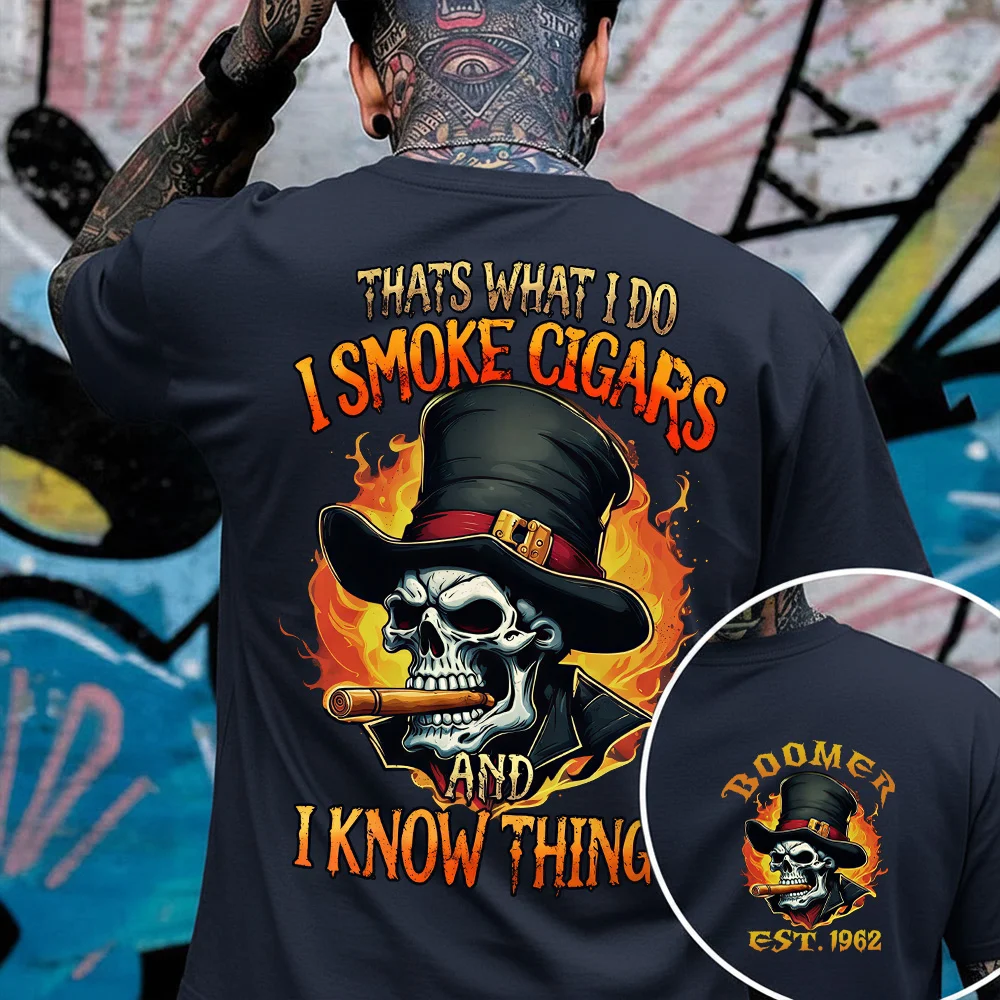 Thats What I Do I Smoke Cigars And I Know Things Custom Year Gen X, Boomer, Gen Y T-shirt