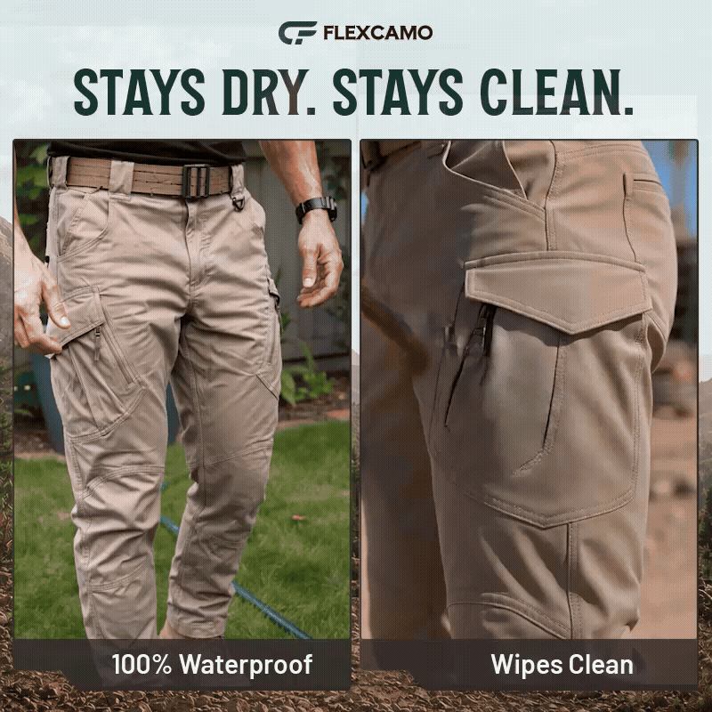 FlexCamo - Men's 9-Pocket Straight Fit Tactical Waterproof Pants