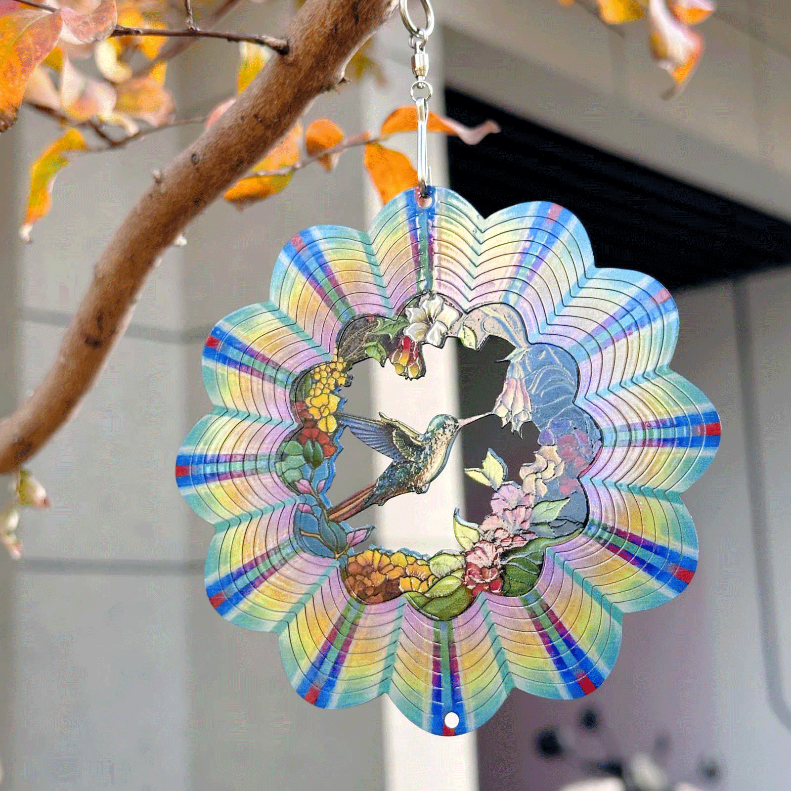 Hummingbird Wind Spinner – Rainbow Garden Hanging Ornament