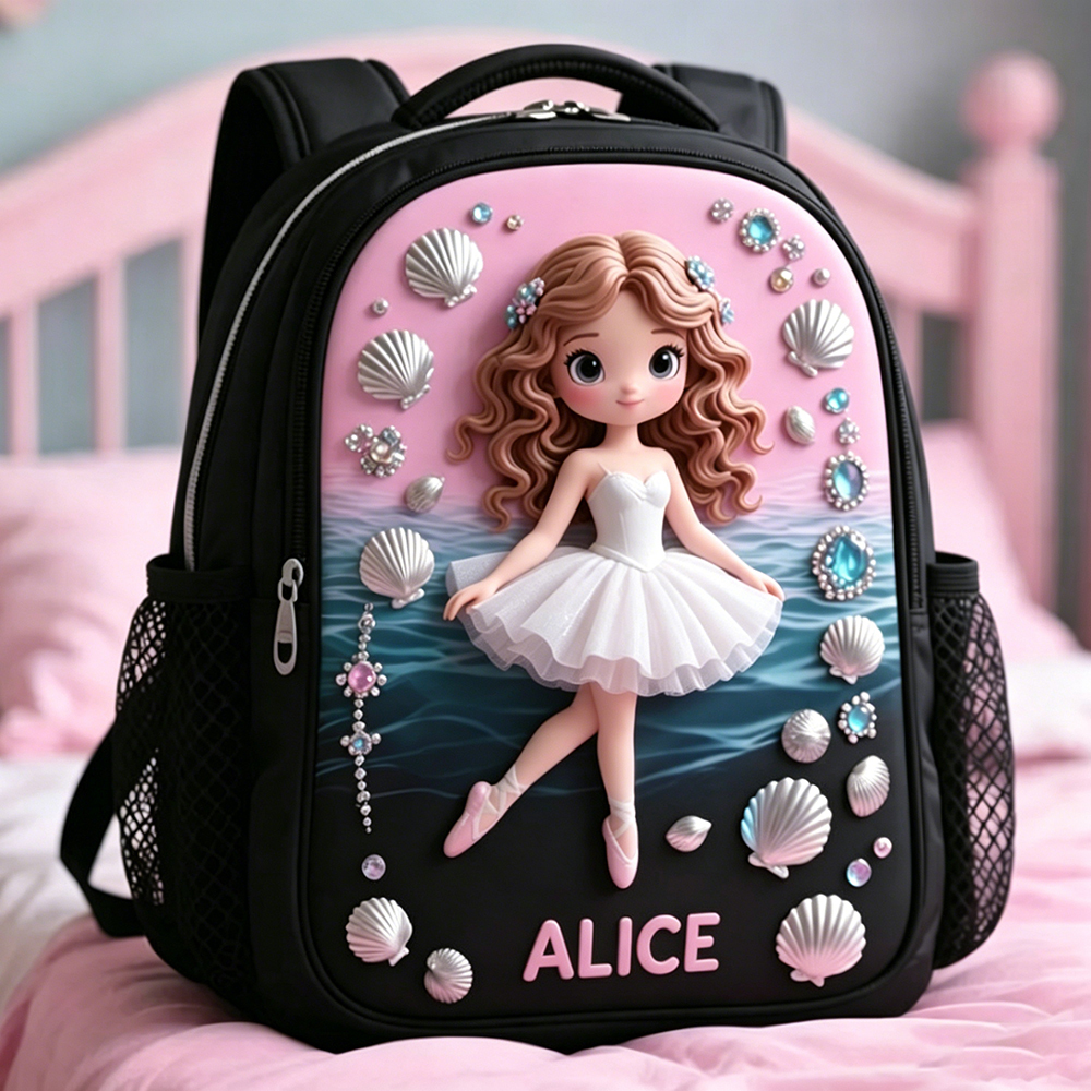 Personalized Princess Glitter Backpack Set