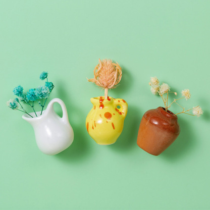 🌸🏺Handmade Mini Ceramic Vase – Refrigerator Magnet | Decorative Flower Vase for Home | 30% Off🌸