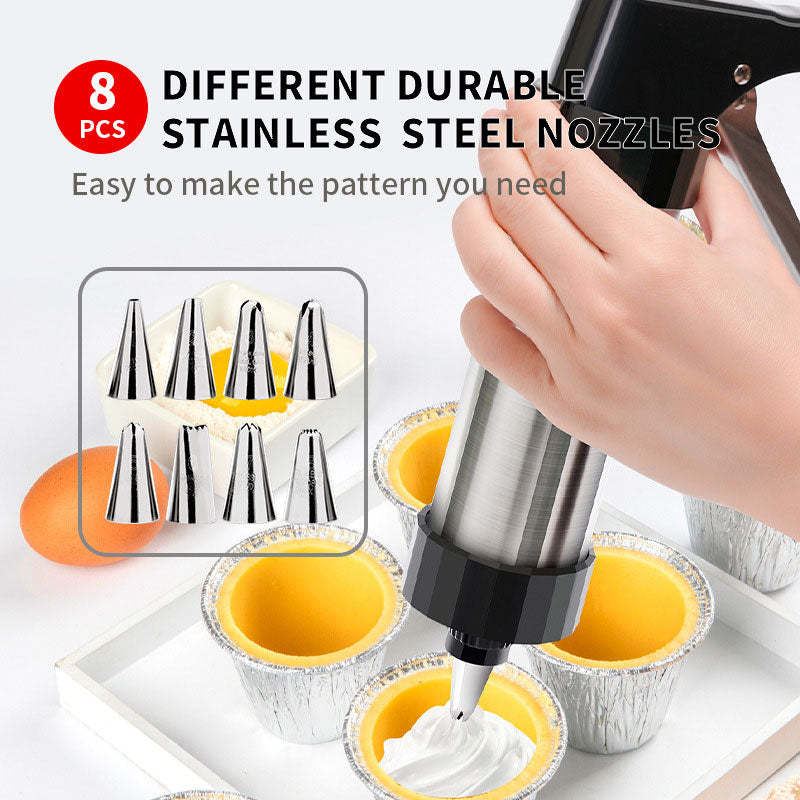 Stainless Steel Cookie Press Gun Kit: Easy Shaping & Durable Build