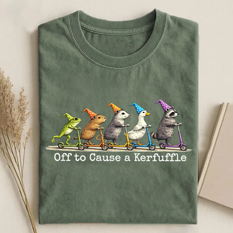 Off To Cause A Kerfuffle Frog T-shirt