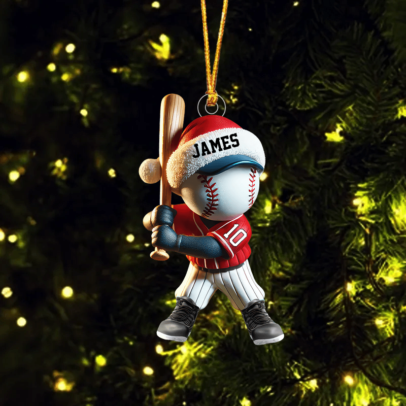 Personalized Name Baseball Ornament Baseball Lover Christmas Gift