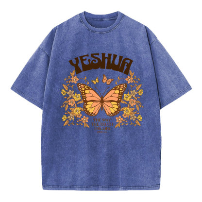 YESHUA The Way The Truth The Life Christian Washed T-Shirt
