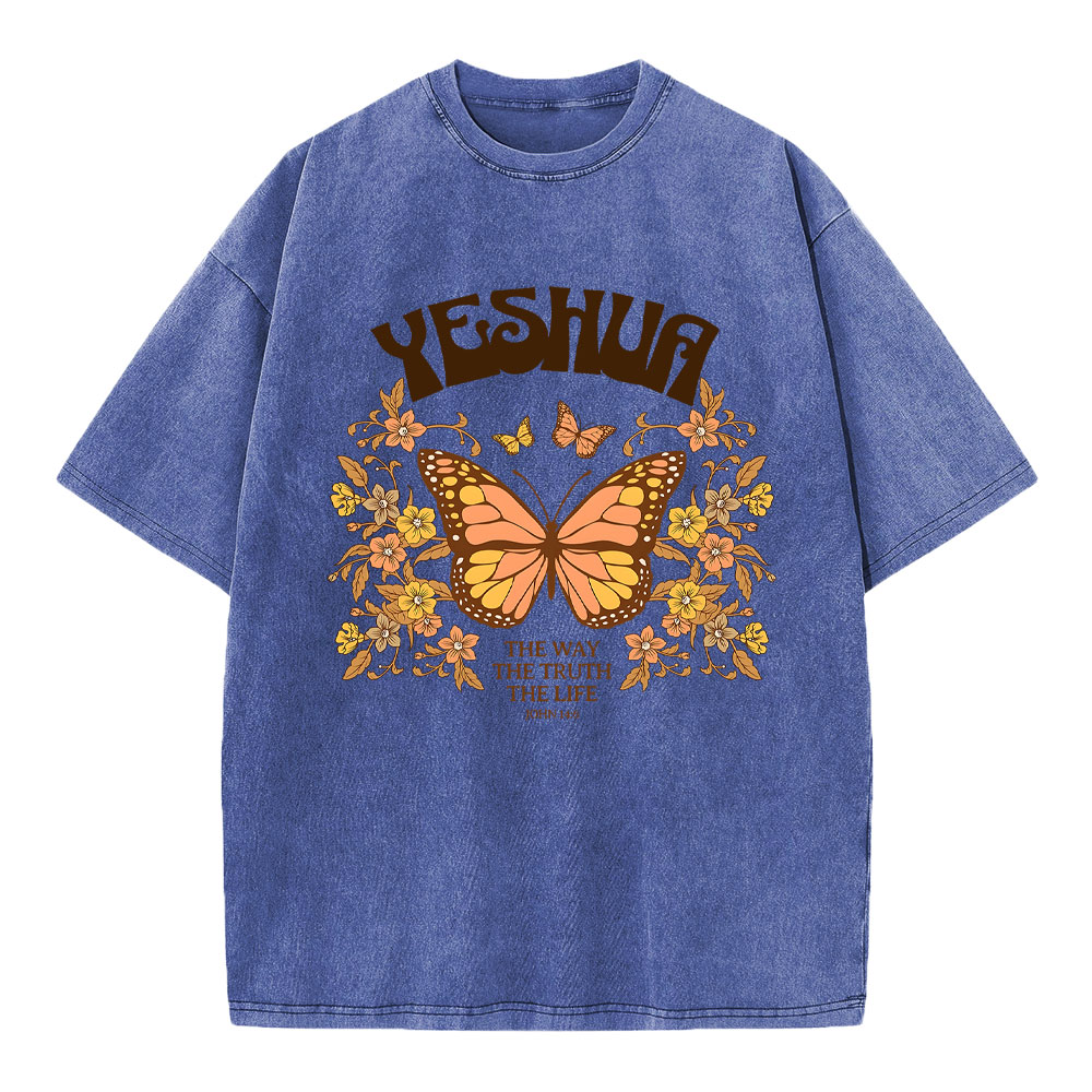 YESHUA The Way The Truth The Life Christian Washed T-Shirt