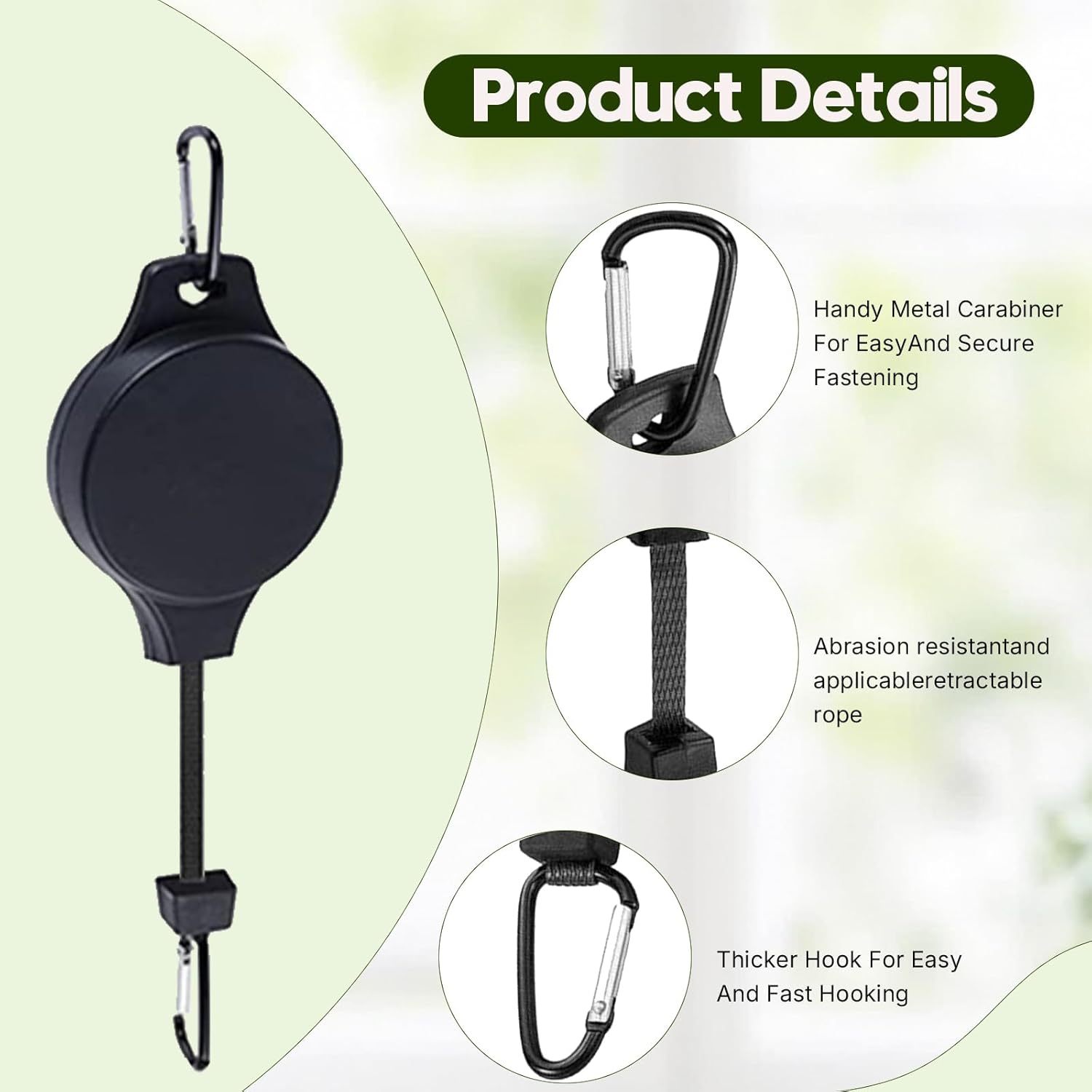 Plant Pulley Retractable Hanger For Garden Baskets Pots, Birds Feeder