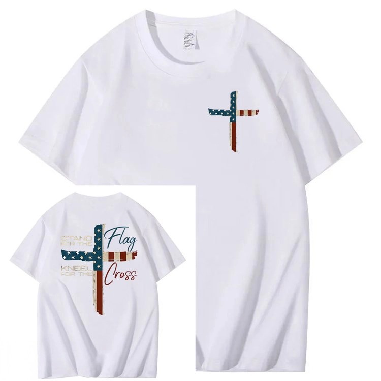 Stand For The Flag Kneel For The Cross 4th Of July T-Shirt
