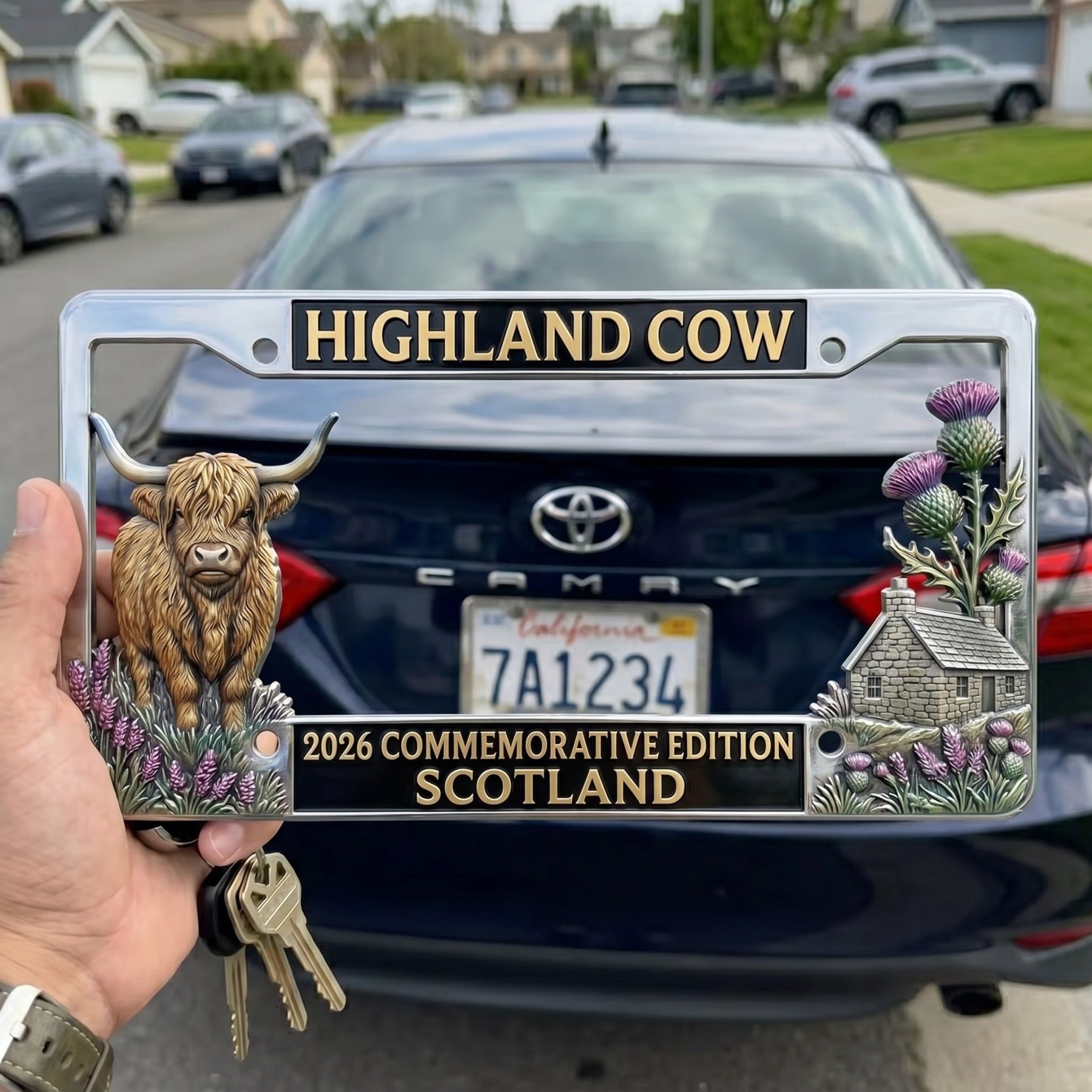 🔥🐂 Highland Cow Commemorative Edition License Plate 🌟