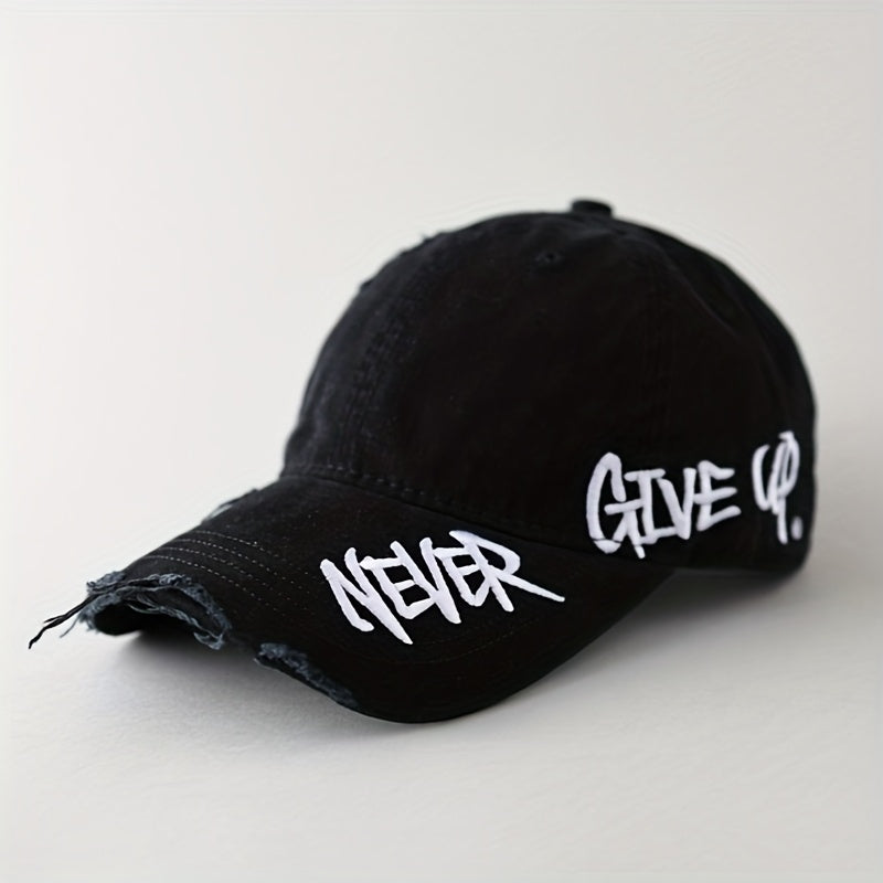 Never Give Up Distressed Cap