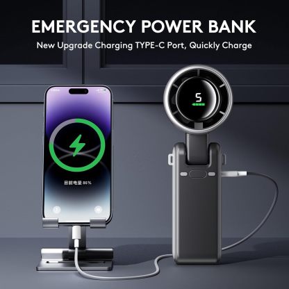 3 IN 1 Portable Handheld Turbo Fan, 5 Gear Wind, 2500mAh
