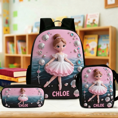Personalized Princess Glitter Backpack Set