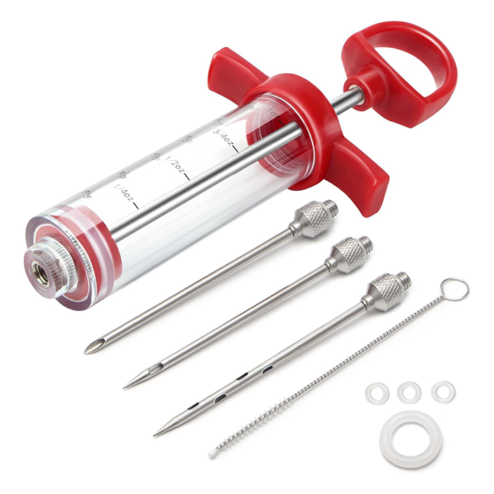 1-ounce plastic barbecue marinade syringe kit, syringe