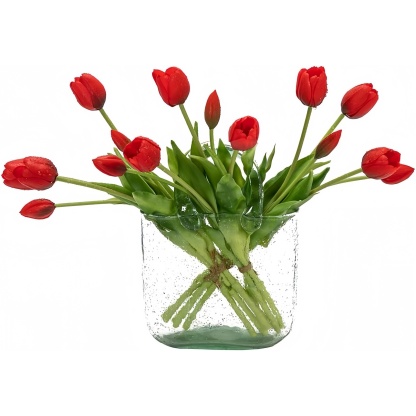 Artificial Tulips Flowers, Real Touch Latex Bouquet,Easter-ready Spring Décor