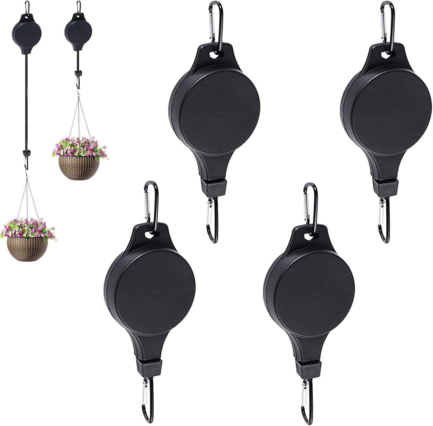 Plant Pulley Retractable Hanger For Garden Baskets Pots, Birds Feeder