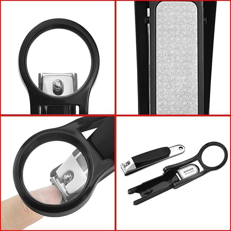 2X Magnifying Nail Clipper with Precision Blades