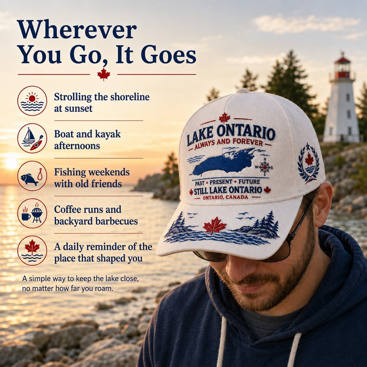  🍁Lake Ontario · Always and Forever — The Cap That Carries Your Lake Story (🧢100% Cotton)