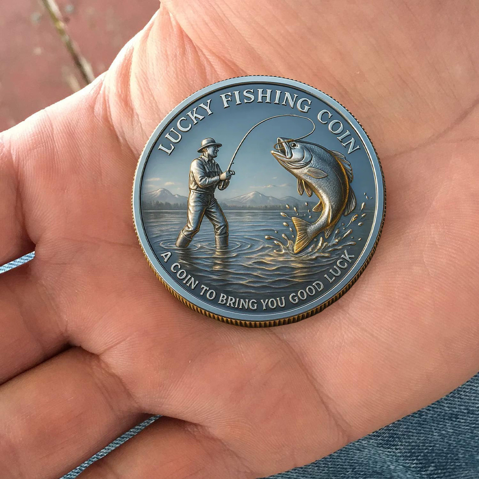 Lucky Fishing Coins | Angler's Charm Collectible, Fisherman Gift Set