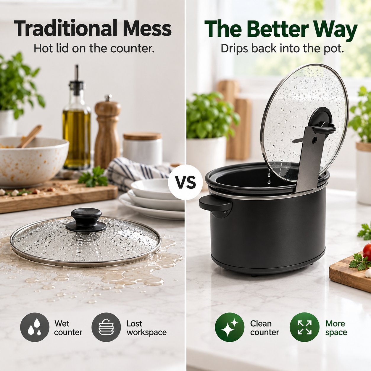 🔥HOT SALE 48% OFF - 🍳Multifunctional Anti-Slip Cooker Lid Stand - Space-Saving Kitchen Counter Organizer
